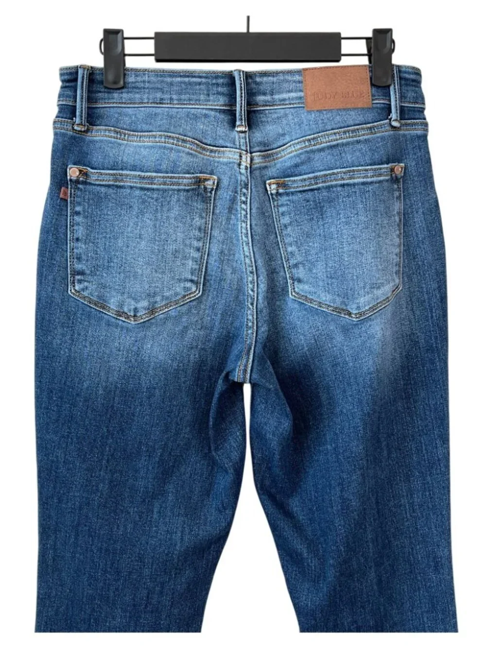 Judy Blue Boyfriend Fit Jeans Size 5/27 Stretch Cuffed Dark Wash
